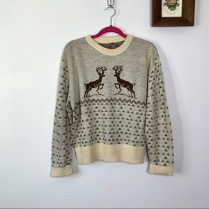 Vintage Reindeer Sweater L/XL